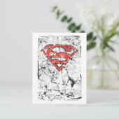 Superman Stylized | Crumpled Comic Logo Postkarte (Stehend Vorderseite)