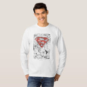 Superman Stylized | Crumpled Comic Logo T-Shirt (Vorne ganz)