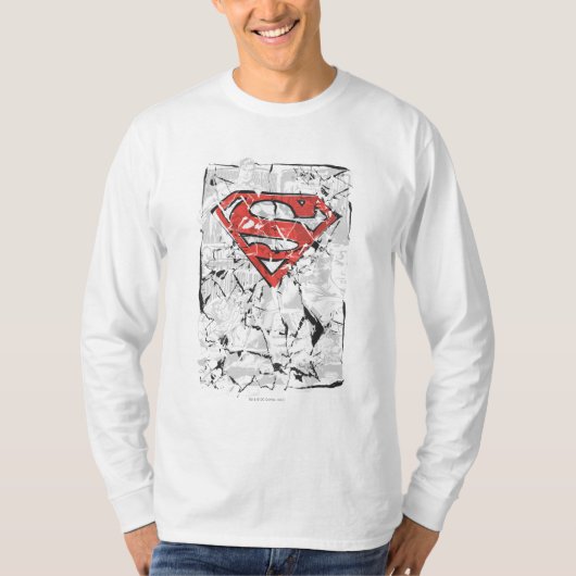 Superman Stylized | Crumpled Comic Logo T-Shirt (Vorderseite)