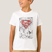 Superman Stylized | Crumpled Comic Logo T-Shirt (Vorderseite)
