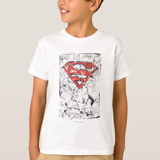 Superman Stylized | Crumpled Comic Logo T-Shirt (Vorderseite)