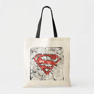 Superman Stylized Crumpled Comic Logo Tragetasche