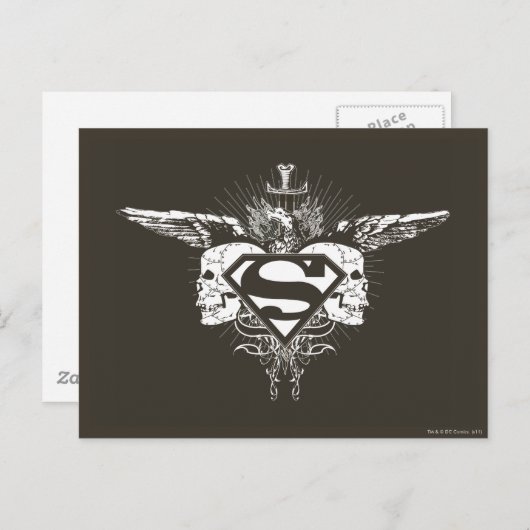 Superman Stylized | Dark Skulls Logo Postkarte (Vorne/Hinten)