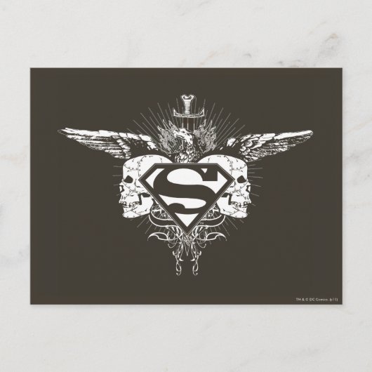 Superman Stylized | Dark Skulls Logo Postkarte (Vorderseite)