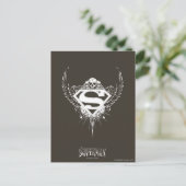 Superman Stylized | Dunkelbraunes Hintergrundlogo Postkarte (Stehend Vorderseite)