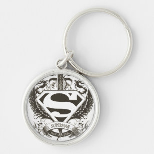 Superman Stylized   Ehre, Wahrheit auf weißem Logo Schlüsselanhänger
