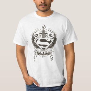 Superman Stylized   Ehre, Wahrheit auf weißem Logo T-Shirt