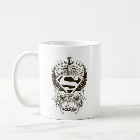 Superman Stylized | Ehrenzeichen, Wahrheitszeichen Kaffeetasse (Links)