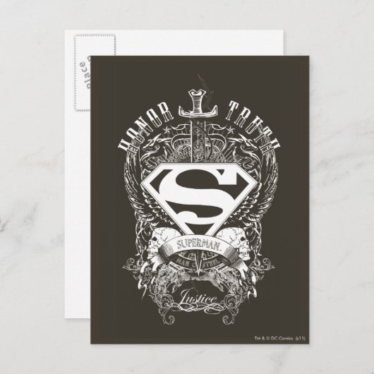Superman Stylized | Ehrenzeichen, Wahrheitszeichen Postkarte (Vorne/Hinten)