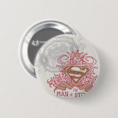 Superman Stylized | Gezeichnet mit dem Kronenlogo Button (Vorne & Hinten)