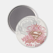 Superman Stylized | Gezeichnet mit dem Kronenlogo Magnet (Vorderseite/Rückseite)