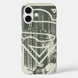 Superman Stylized Green Metropolis Logo iPhone 16 Hülle
