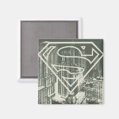 Superman Stylized | Green Metropolis Logo Magnet (Vorderseite/Rückseite)