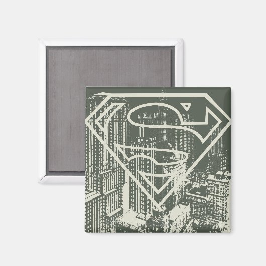 Superman Stylized | Green Metropolis Logo Magnet (Vorderseite/Rückseite)
