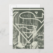 Superman Stylized | Green Metropolis Logo Postkarte (Vorne/Hinten)