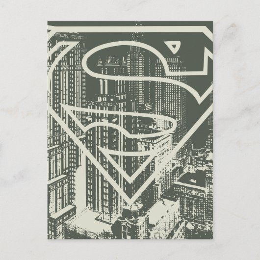 Superman Stylized | Green Metropolis Logo Postkarte (Vorderseite)