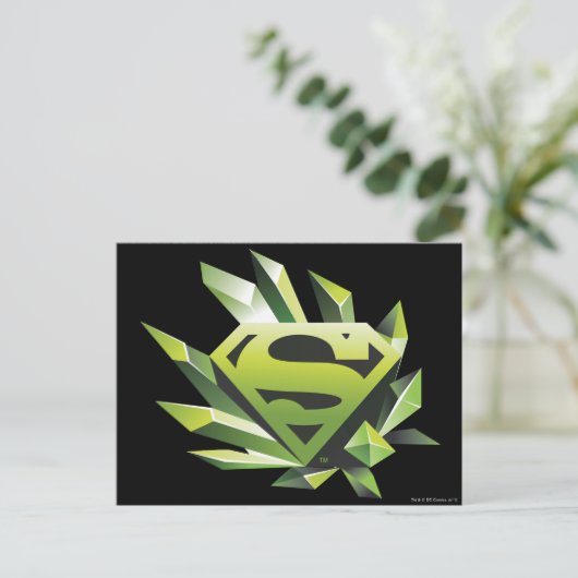 Superman Stylized | Green Shield Logo Postkarte (Stehend Vorderseite)