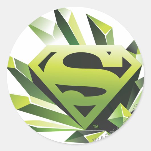 Superman Stylized | Green Shield Logo Runder Aufkleber (Vorderseite)