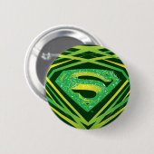 Superman Stylized | Grünes Dekorlogo Button (Vorne & Hinten)