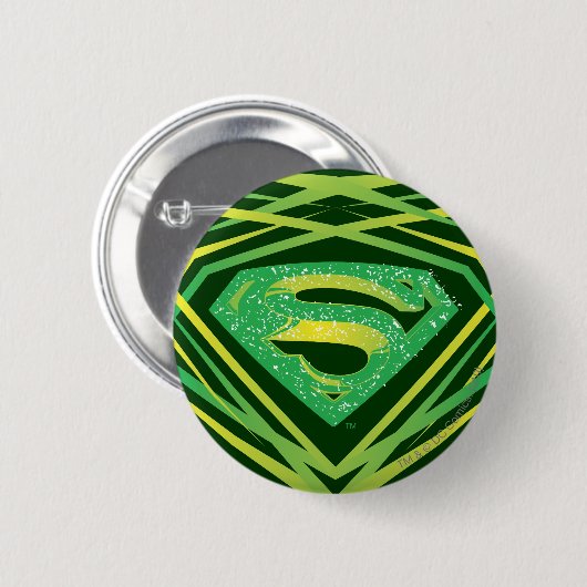 Superman Stylized | Grünes Dekorlogo Button (Vorne & Hinten)