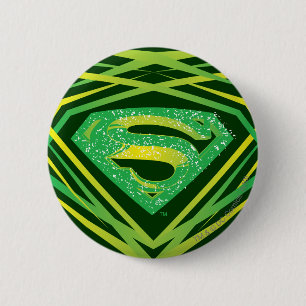 Superman Stylized Grünes Dekorlogo Button