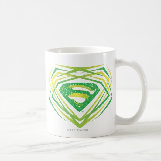 Superman Stylized | Grünes Dekorlogo Kaffeetasse (Rechts)