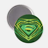 Superman Stylized | Grünes Dekorlogo Magnet (Vorderseite/Rückseite)