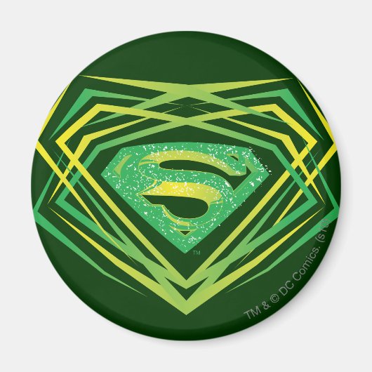 Superman Stylized | Grünes Dekorlogo Magnet (Vorne)