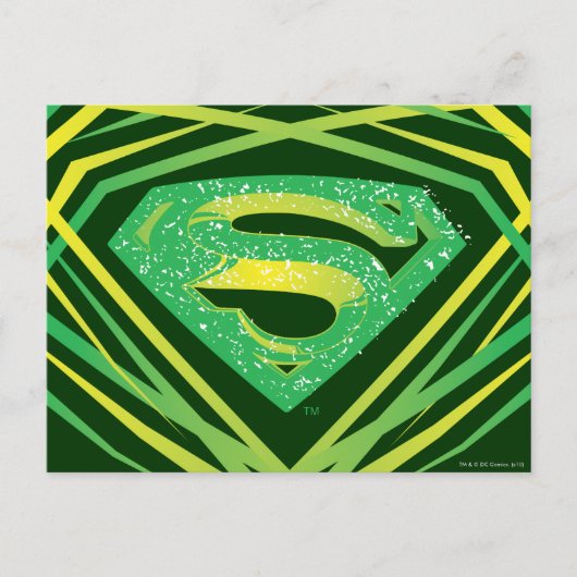 Superman Stylized | Grünes Dekorlogo Postkarte (Vorderseite)