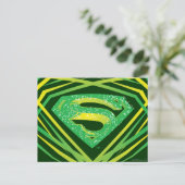 Superman Stylized | Grünes Dekorlogo Postkarte (Stehend Vorderseite)