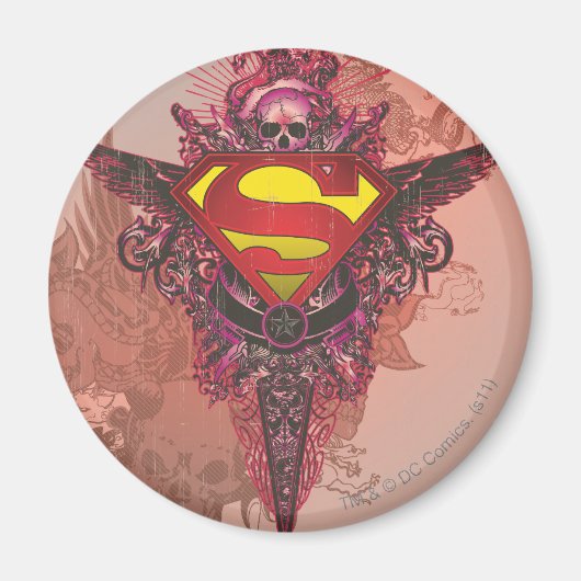 Superman Stylized | Grunge Design Logo Magnet (Vorne)