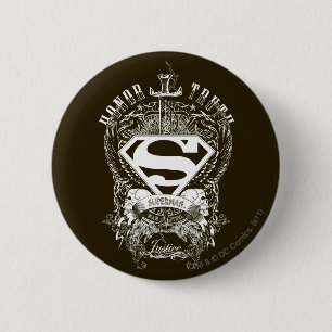 Superman Stylized Honor, Truth and Justice Logo Button