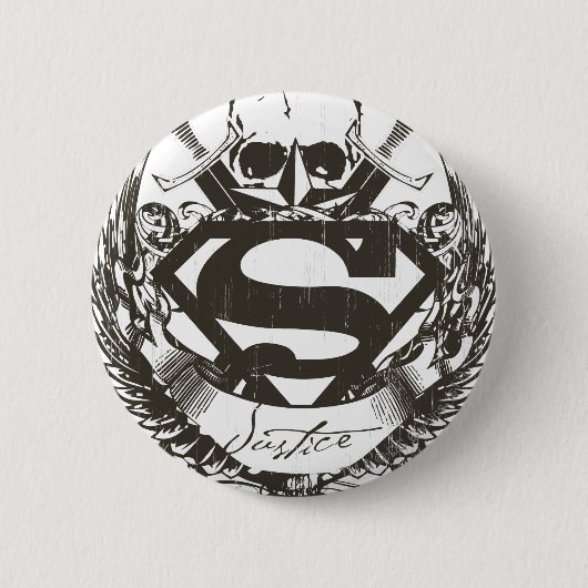 Superman Stylized | Justiz-Logo Button (Vorderseite)