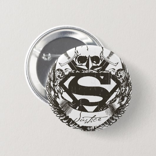 Superman Stylized | Justiz-Logo Button (Vorne & Hinten)