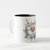 Superman Stylized | Leicht verwaltetes Reporterlog Zweifarbige Tasse (Vorderseite Links)