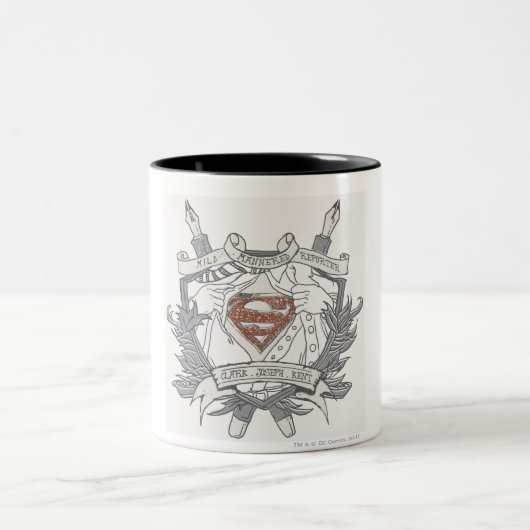 Superman Stylized | Leicht verwaltetes Reporterlog Zweifarbige Tasse (Mittel)