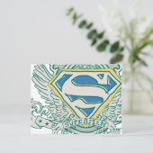 Superman Stylized | Logo für gezeichnetes Wappen Postkarte (Stehend Vorderseite)