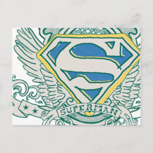 Superman Stylized   Logo für gezeichnetes Wappen Postkarte