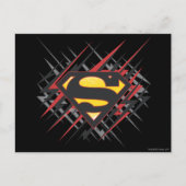 Superman Stylized | Logo für Schwarze und Rote Str Postkarte (Vorderseite)