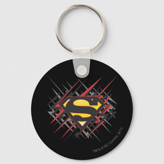 Superman Stylized | Logo für Schwarze und Rote Str Schlüsselanhänger (Vorderseite)