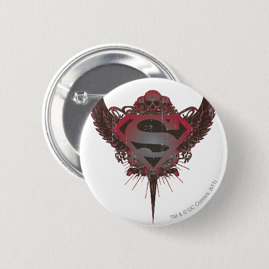 Superman Stylized | Logo "Skull and Wings" Button (Vorne & Hinten)