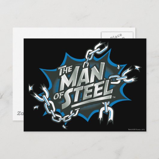 Superman Stylized | Man of Steel Splash Logo Postkarte (Vorne/Hinten)