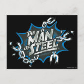 Superman Stylized | Man of Steel Splash Logo Postkarte (Vorderseite)