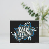 Superman Stylized | Man of Steel Splash Logo Postkarte (Stehend Vorderseite)