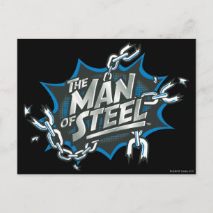 Superman Stylized   Man of Steel Splash Logo Postkarte
