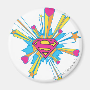 Superman Stylized   Rosa mit dem Herz-Logo Magnet