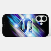 Superman Stylized | Shiny Blue Burst Logo Case-Mate iPhone Hülle (Rückseite (Horizontal))