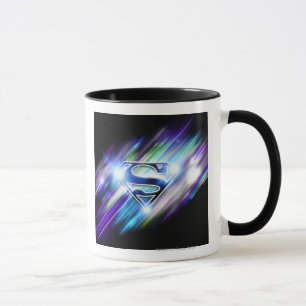 Superman Stylized   Shiny Blue Burst Logo Tasse