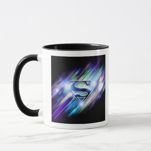 Superman Stylized | Shiny Blue Burst Logo Tasse (Links)
