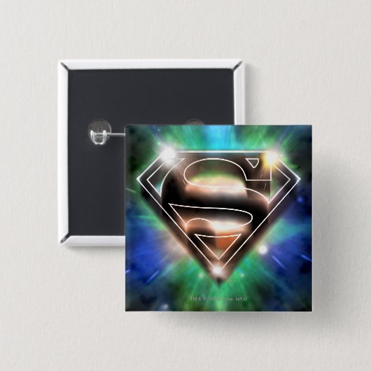 Superman Stylized | Shiny Burst Logo Button (Vorne & Hinten)